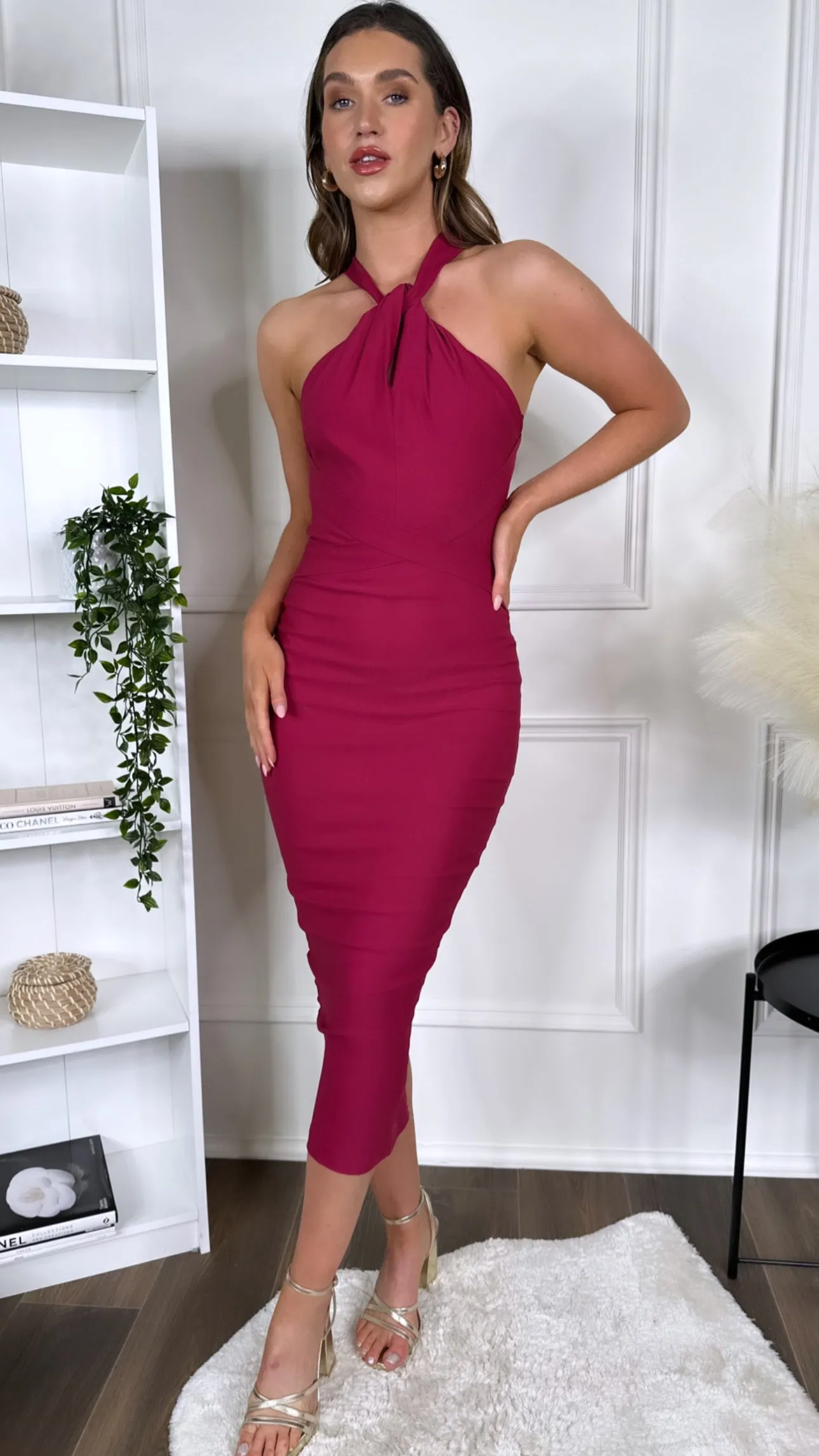 Cezanne Rasberry Midaxi Dress