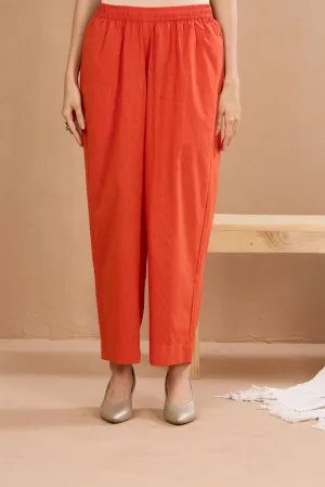 comfort fit ankle length narrow pants  - sunset orange