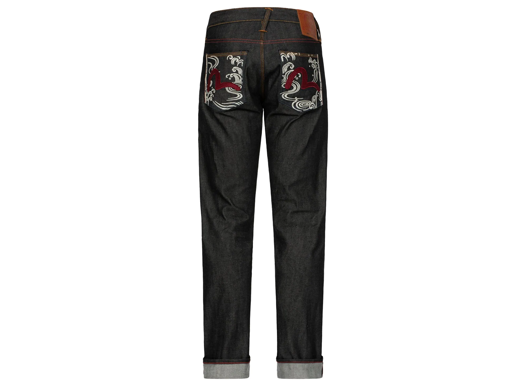 Evisu Seagull Textured Embroidery Slim Fit Jeans