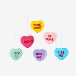 Flocked Conversation Heart, Small, 6 Styles