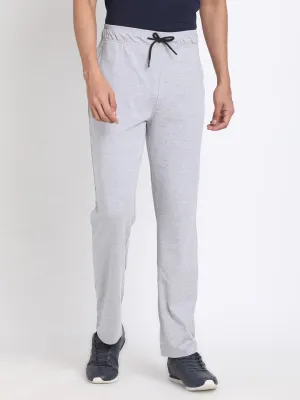 Grey Melange Slim Fit Single Jersey Men's Track Pants