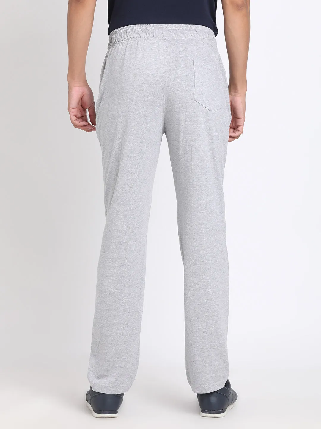 Grey Melange Slim Fit Single Jersey Men's Track Pants
