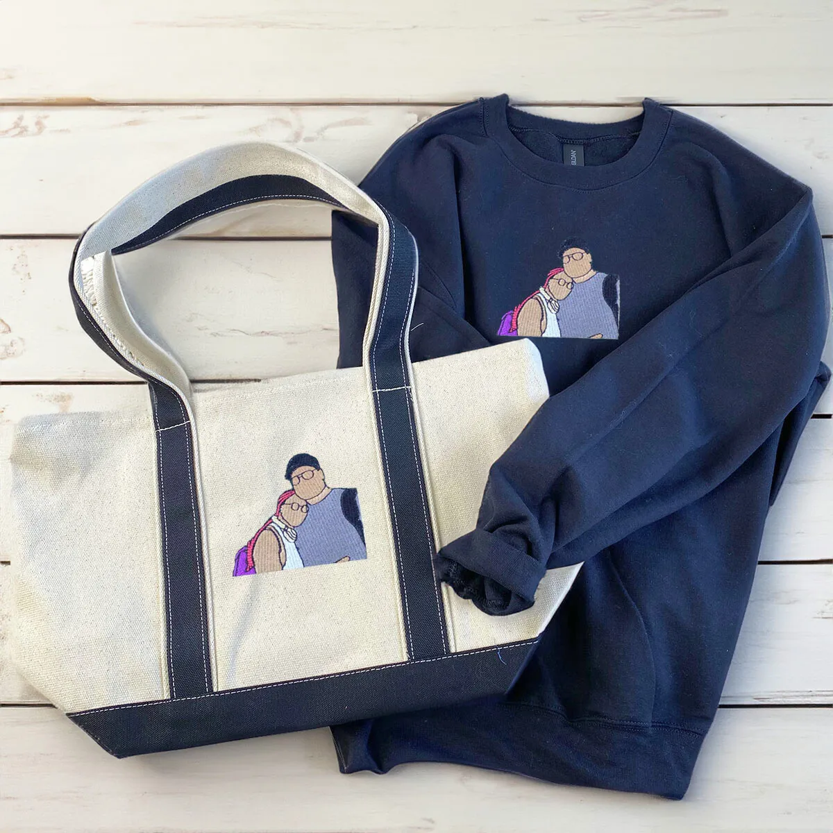 His & Hers Trio Pack: Embroidered Sweatshirt & Hat & Tote Bag