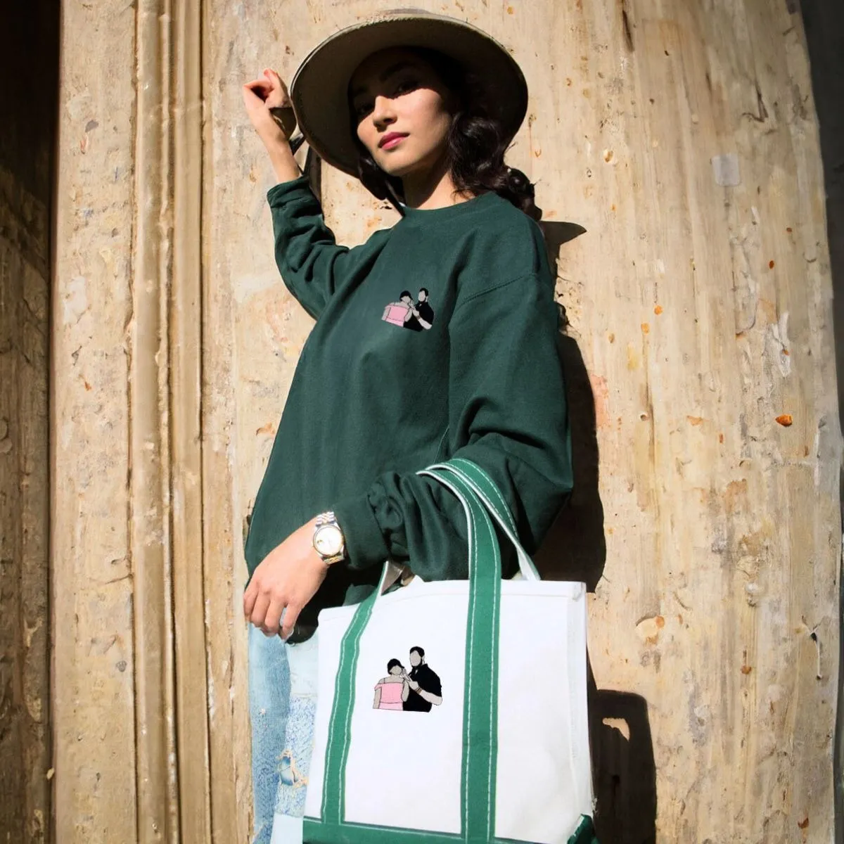 His & Hers Trio Pack: Embroidered Sweatshirt & Hat & Tote Bag