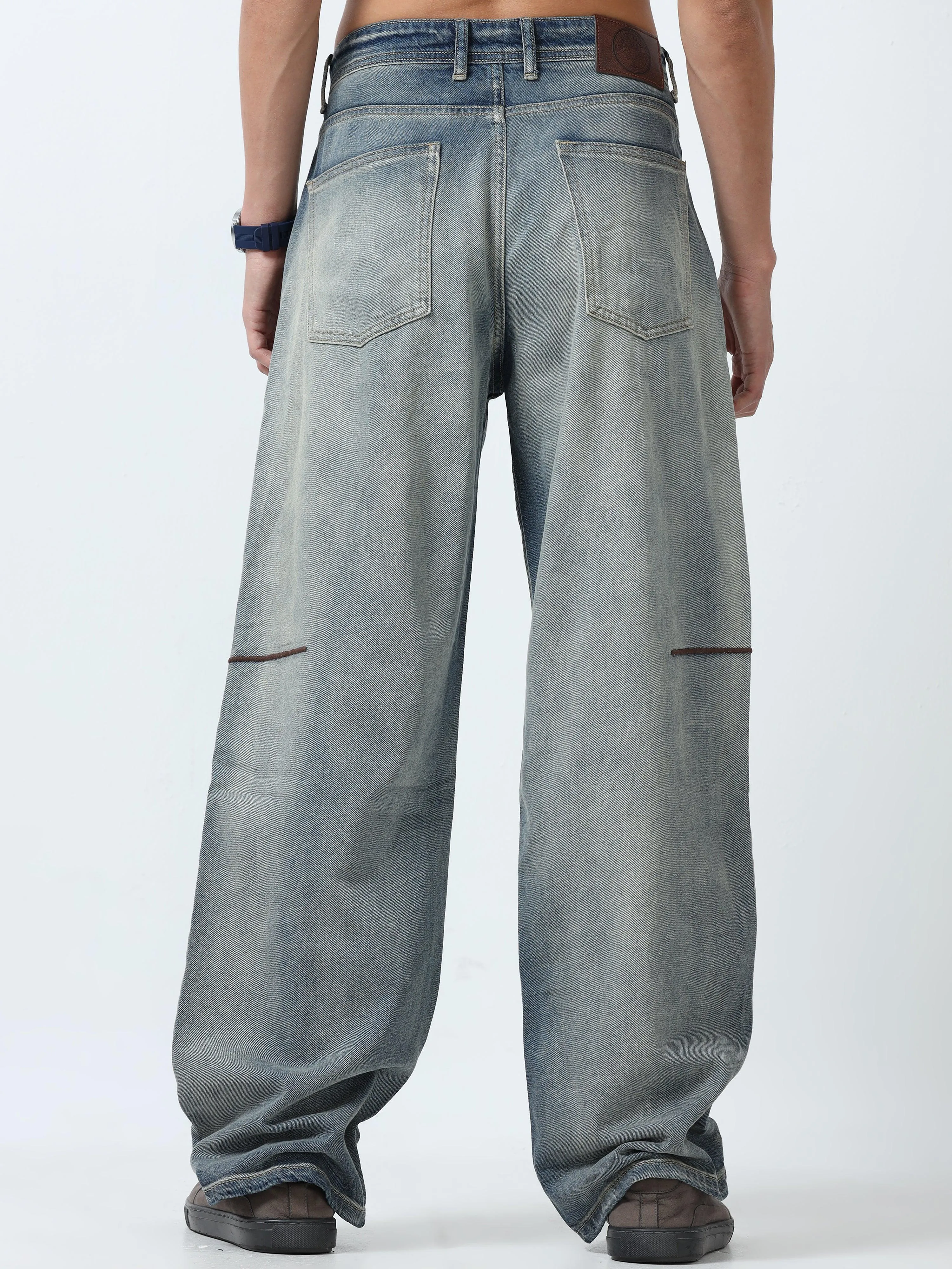 Imogen - Embroidered Loose fit Jeans - Blue Fade
