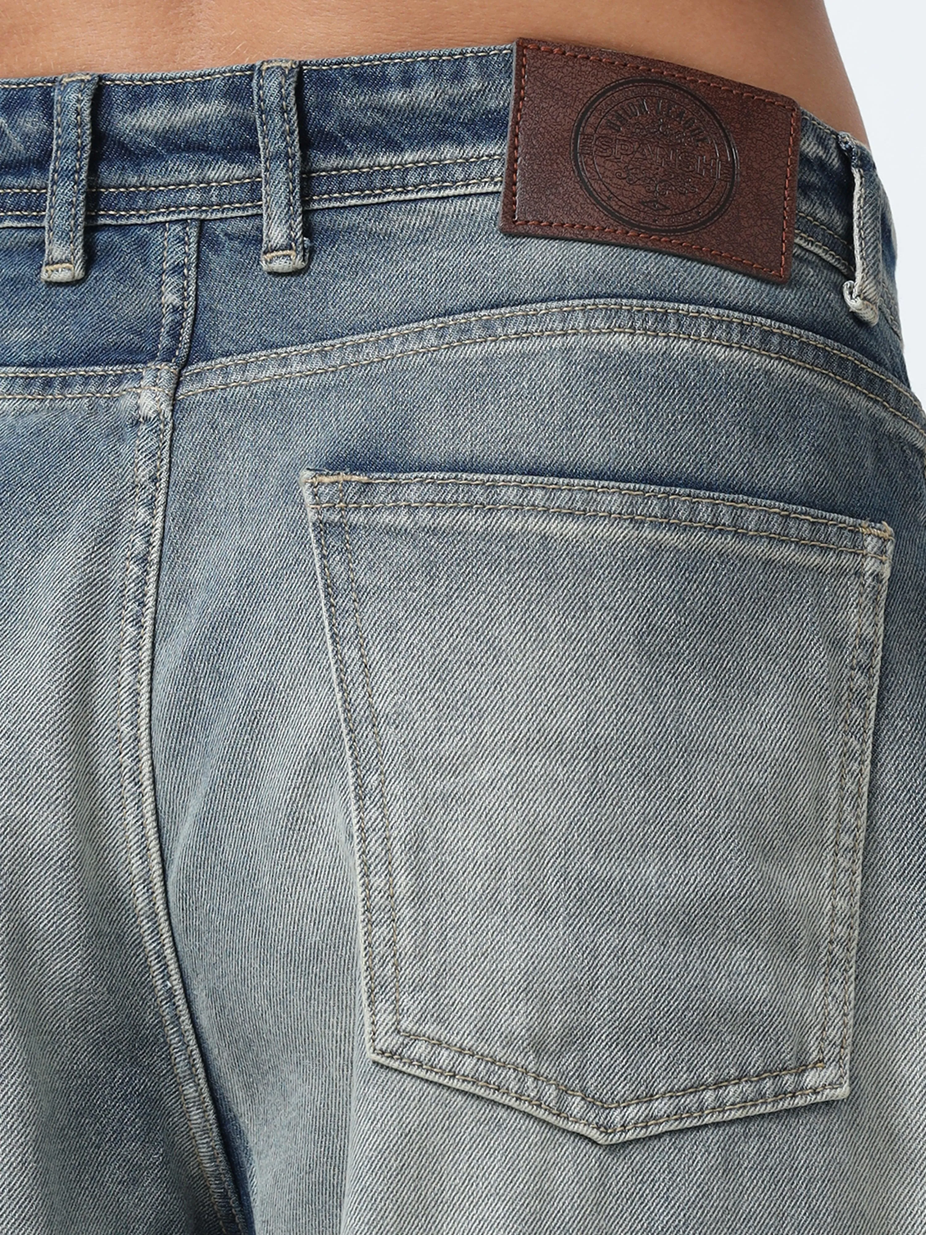 Imogen - Embroidered Loose fit Jeans - Blue Fade