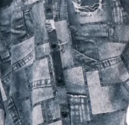 Pre Order:  Jeans Patches Print Midi Dress