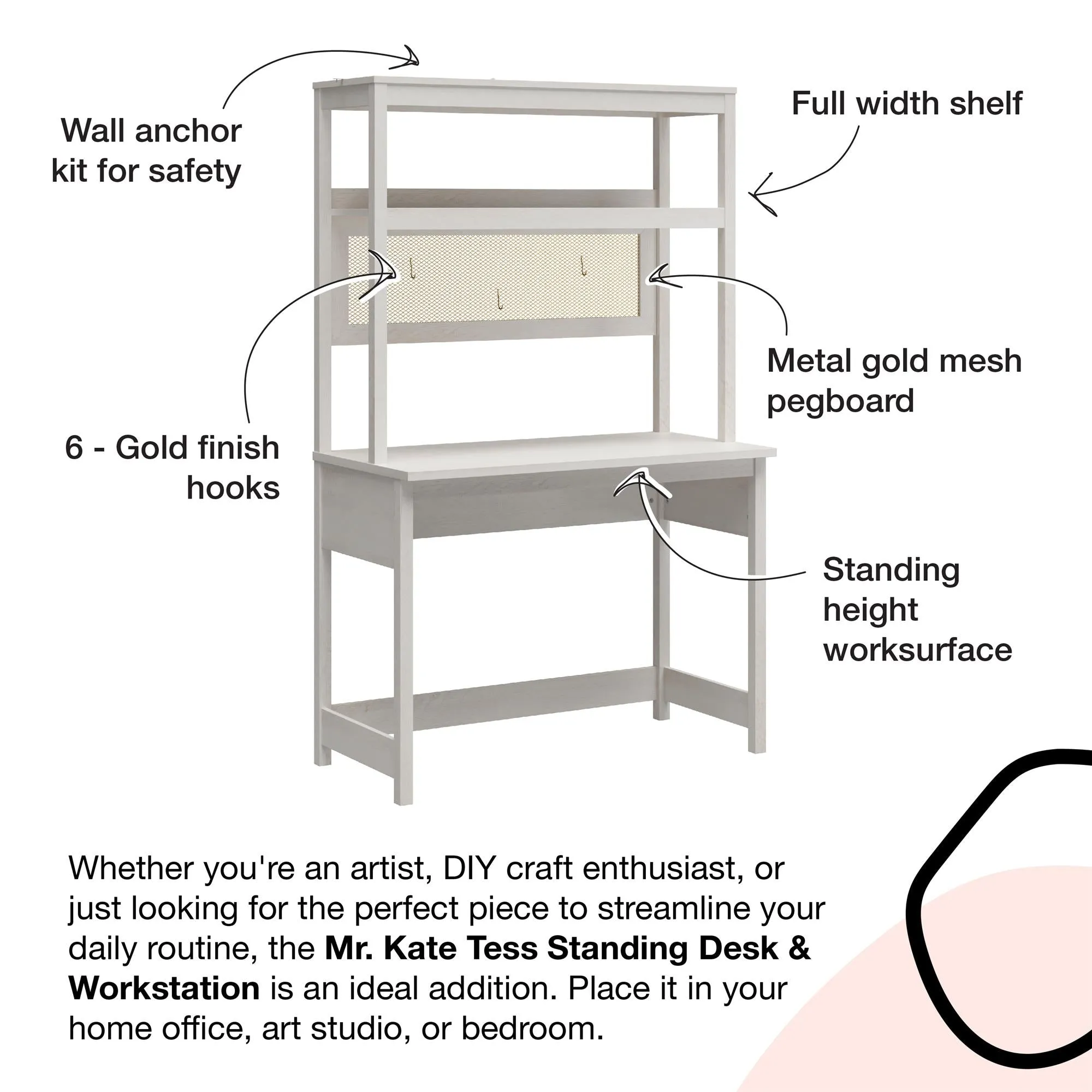 Tess Standing Desktop & Workstation with Modular Storage Options