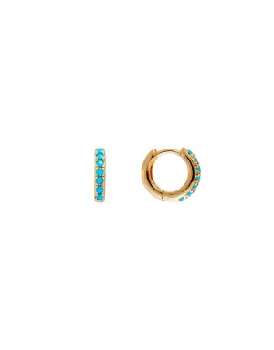 Turquoise Pave Huggies